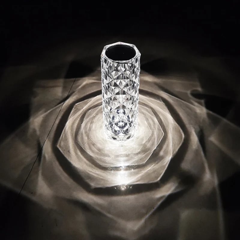 🔥Lámpara de mesa de diamantes de cristal con rayos de rosas de 16 colores
