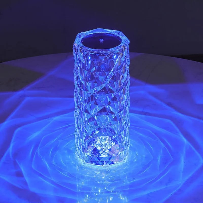 🔥Lámpara de mesa de diamantes de cristal con rayos de rosas de 16 colores