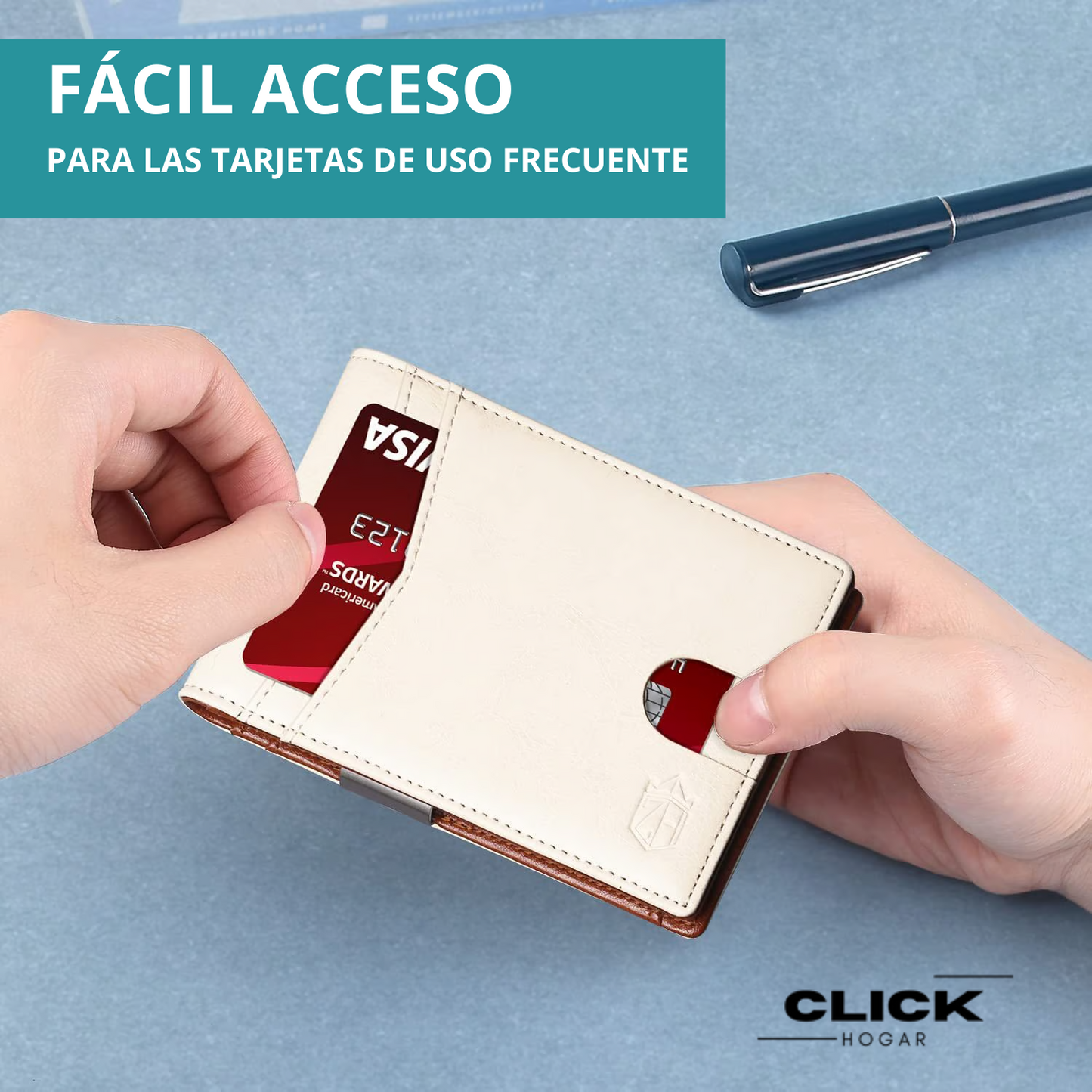 🔒RFID🔒Elegante billetera de cuero antirrobo