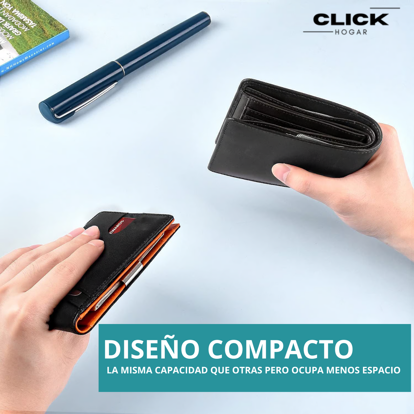 🔒RFID🔒Elegante billetera de cuero antirrobo
