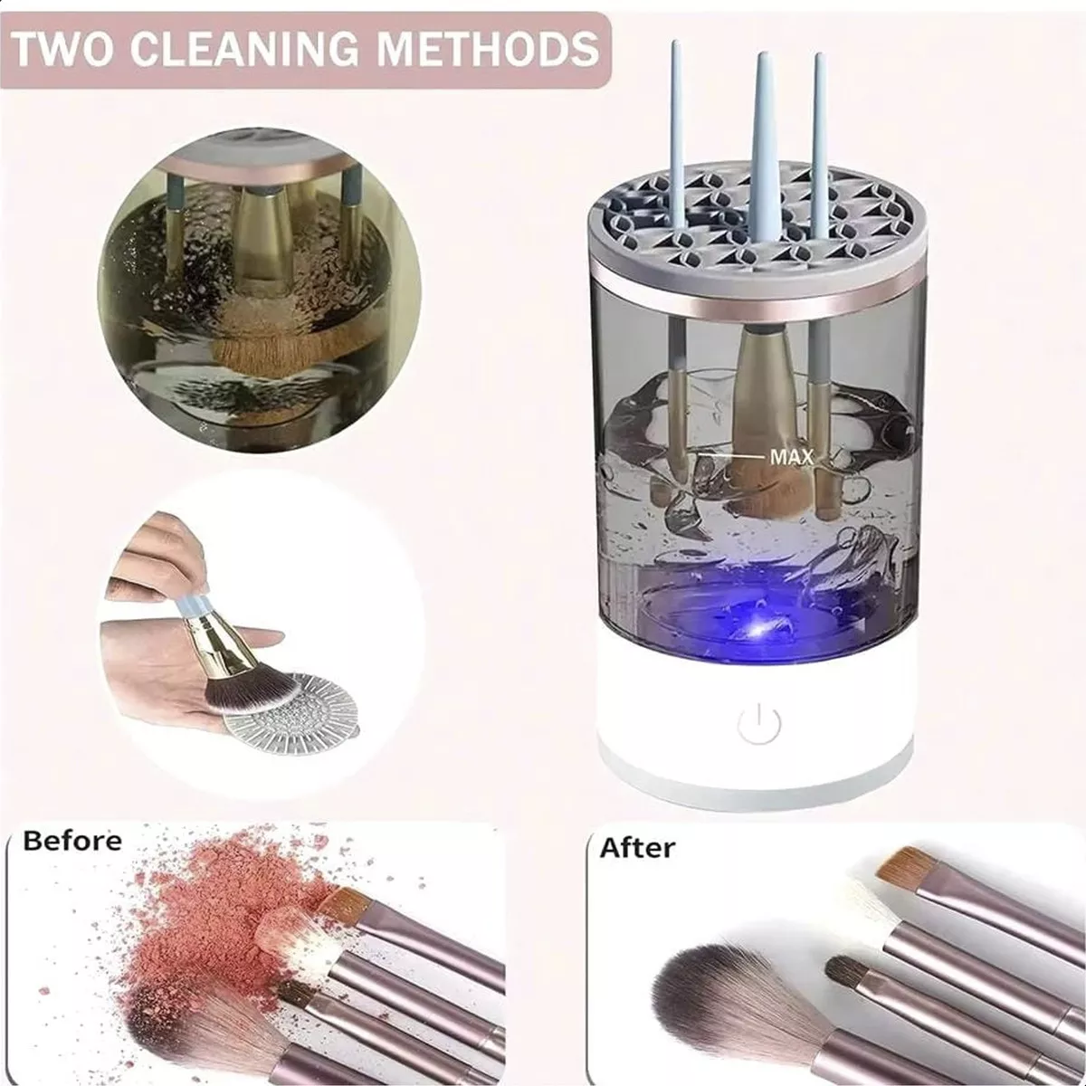 Recipiente Limpiador Secador Brocha Maquillaje