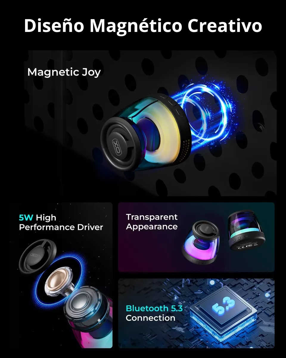 Altavoz Bluetooth magnético con caja de resonancia inalámbrica