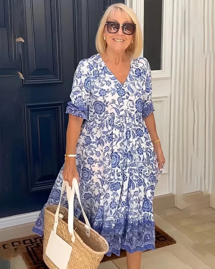 💥El Último Vestido 2024 Con Escote En Pico En Estilo Boho👗