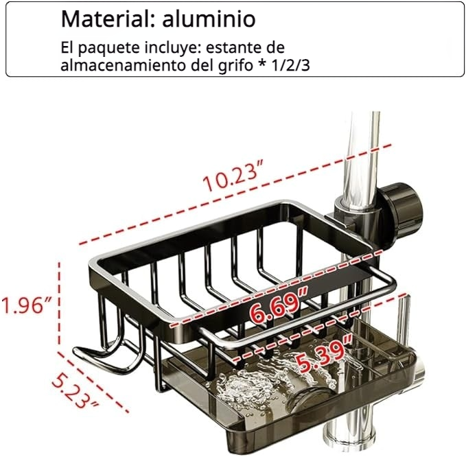 Organizador de grifo para fregadero de cocina