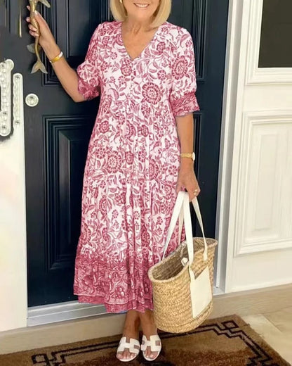 💥El Último Vestido 2024 Con Escote En Pico En Estilo Boho👗
