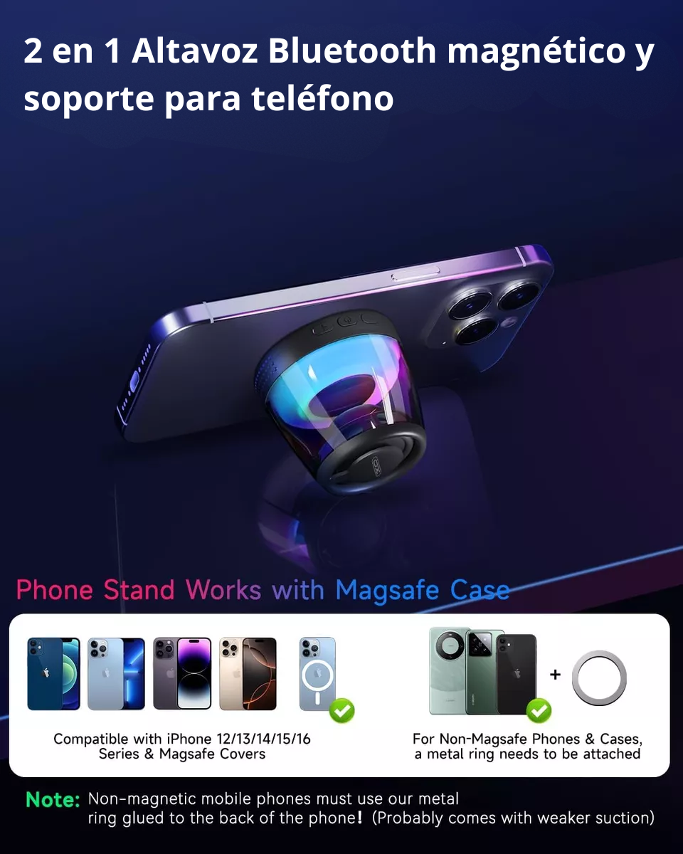 Altavoz Bluetooth magnético con caja de resonancia inalámbrica